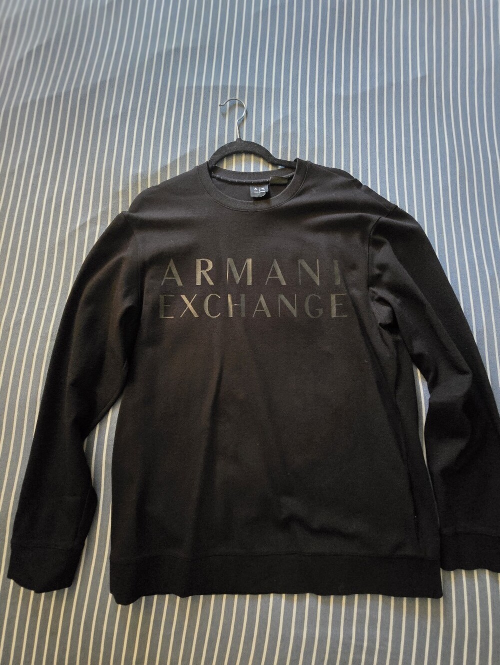 Armani Exchange Black Tonal Logo Crewneck Pullover (GREAT CONDITION)